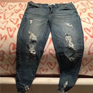 Maurices KanCan Distressed Ankle High Rise Jeans